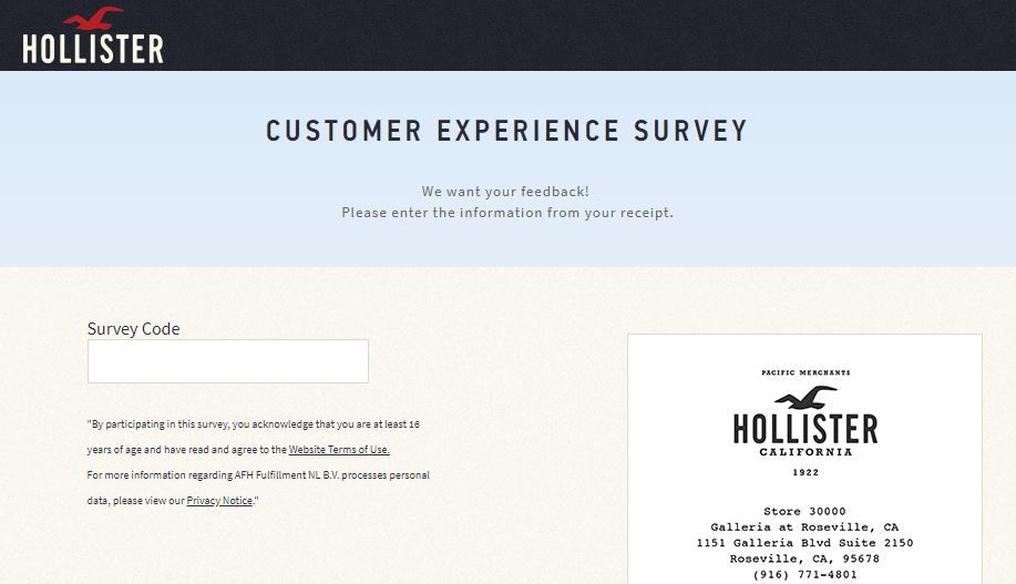 TellHCO.com – Take Hollister Survey – Get $10 OFF